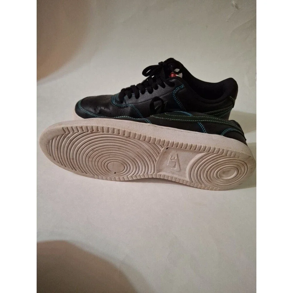 Nike CD 5463-006 Court Vision Low Overlay Stitch Black and Blue Leather Men's 10